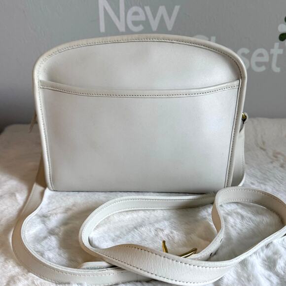 Coach Handbags - Vintage Coach Metropolis Zip Bag White 9087 Shoulder Bag Crossbody
